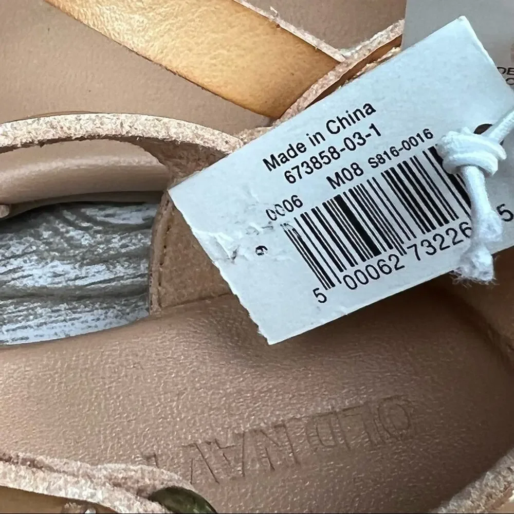 Old Navy  Faux Leather Leather Toddler Girl Ankle-Strap Hurrache Flats Sz 6